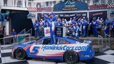 Kyle Larson - Joey Logano - Chase Elliott - Daniel Suarez - Michael Macdowell - Hendrick Motorsports - Larson wins weather-delayed Watkins Glen International - tsn.ca