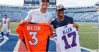 Bills quarterback Josh Allen had hilarious message to Russell Wilson during jersey swap