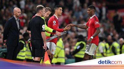 Cristiano Ronaldo - Jadon Sancho - Harry Maguire - Luke Shaw - Cody Gakpo - Liga Inggris - Ten Hag Masih Yakin Ronaldo Cocok dengan Gaya Main MU - sport.detik.com - Manchester -  Sancho