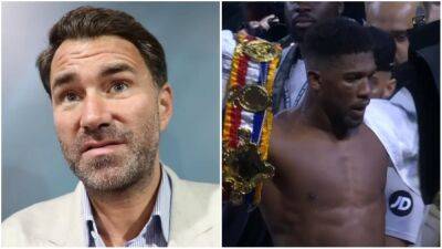 Eddie Hearn reveals why Anthony Joshua threw Oleksandr Usyk's belts out of the ring