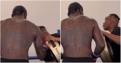 Deontay Wilder’s pad-man takes big hit like a champ in training footage