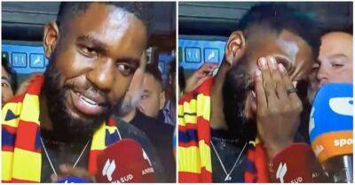 Les Bleus - Samuel Umtiti - Gerard Piqué - Jules Kounde - Samuel Umtiti was in tears after receiving hero's welcome from Lecce fans - givemesport.com - Russia - France - Belgium - Italy