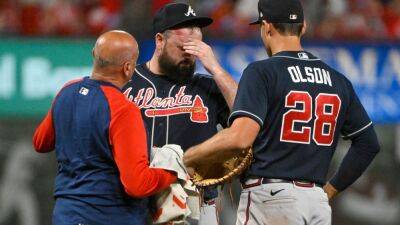 Atlanta Braves reliever Jackson Stephens hit in head by line drive, taken to hospital for tests