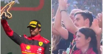 Belgian GP: Carlos Sainz barely had any Ferrari support on the podium
