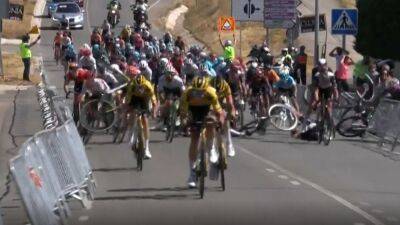 'Carnage' - Huge crash on speed bump after David Dekker fall sends riders flying at Vuelta a Burgos finish