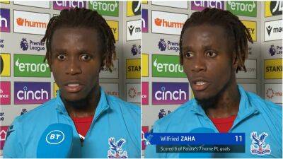 Wilfried Zaha calls out Crystal Palace's tactics in passionate interview after Brentford draw