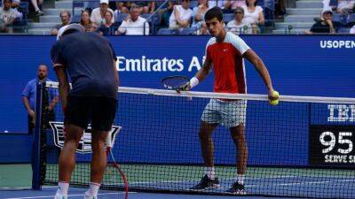 Carlos Alcaraz reaches second round of US Open tennis tournament after opponent injured