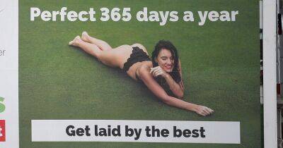 Cheeky billboard featuring semi-naked woman appears beside major Oldham road - manchestereveningnews.co.uk - Britain - Manchester - county Oldham