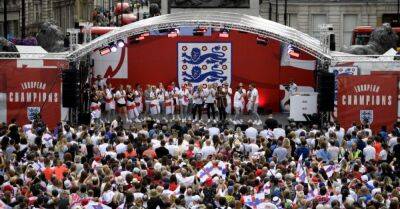 In pictures: England celebrate historic Euro 2022 victory