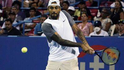 Nick Kyrgios survives six match points to overcome Frances Tiafoe at Citi Open