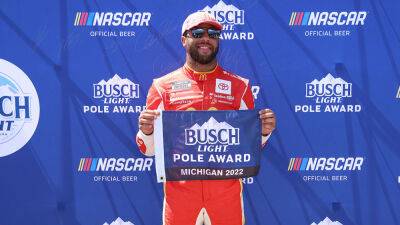 Bubba Wallace earns first career pole at Michigan International Speedway