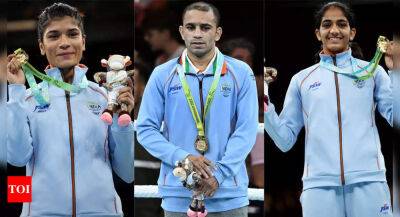 Boxers Nikhat Zareen, Amit Panghal, Nitu grab maiden CWG gold medals