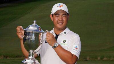 Kim arrives on PGA Tour with 61 to win Wyndham Championship - tsn.ca - Scotland - Jordan - South Korea - North Korea