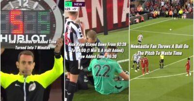Liverpool 2-1 Newcastle: Video shows how five minutes added time turned into seven