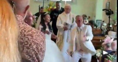 Brilliant moment Bez dances down the aisle at his wedding - manchestereveningnews.co.uk