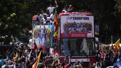 Sri Lanka's Asia Cup champions receive heroes' welcome in Colombo - in pictures