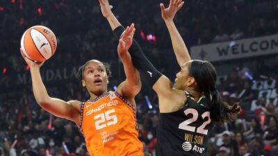 Becky Hammon - Alyssa Thomas - WNBA Finals: How to watch, live updates from Game 2 of Connecticut Sun vs. Las Vegas Aces - nbcsports.com -  Las Vegas - state Connecticut - county Gray