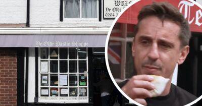 Gary Neville gushes about 'best pasties in the world' as he visits bakery with Amir Khan