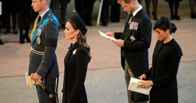 Princess of Wales' sweet gesture to the Queen as royals pay their respects at Westminster ceremony