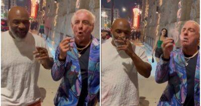 Ric Flair and Mike Tyson smoke together on streets of Chicago in viral footage
