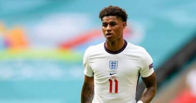 Manchester United star Marcus Rashford reacts after being left out of England squad