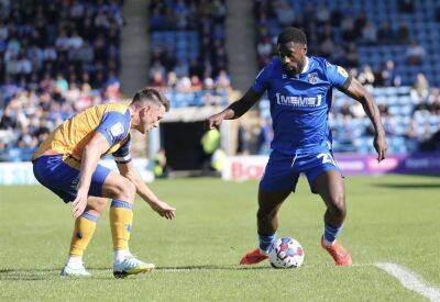 Neil Harris - Luke Cawdell - George Lapslie - Gillingham 0 Mansfield Town 2: Lucas Akins and George Lapslie on target for the Stags at Priestfield in League 2 clash - kentonline.co.uk -  Swindon -  Grimsby -  Mansfield