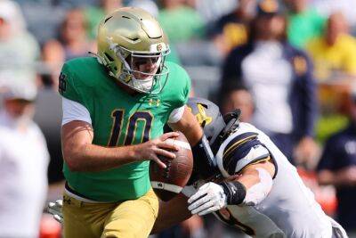Notre Dame defense, RB Audric Estime push Irish past Cal in miscue-filled afternoon - nbcsports.com - Ireland - county Drew