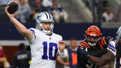 Jerry Jones - Cooper Rush leads Dallas Cowboys to win in final minute, lessening sting of Dak Prescott loss, season-opening defeat - espn.com -  Chicago - state Minnesota - state Texas - county Arlington -  Seattle -  Houston - county Cooper - county Bay