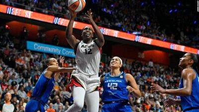 Alyssa Thomas - Las Vegas Aces defeat Connecticut Sun to capture first WNBA title - edition.cnn.com -  Las Vegas - state Connecticut - county Gray