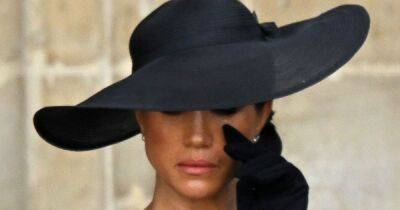 Meghan Markle crying as she's overcome with emotion at the Queen's funeral