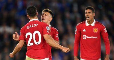 Cristiano Ronaldo - Christian Eriksen - Marcus Rashford - Jadon Sancho - Raphael Varane - Jamie Vardy - David De-Gea - James Maddison - Man United player ratings vs Leicester as Raphael Varane superb and Christian Eriksen good - manchestereveningnews.co.uk -  Sancho