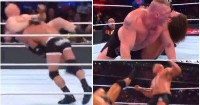 Royal Rumble - Seth Rollins - Drew Macintyre - Brock Lesnar - Brock Lesnar: Footage that proves he's one of the best wrestlers in WWE history - givemesport.com