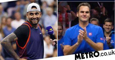 Nick Kyrgios trolls Novak Djokovic for his reaction to Roger Federer’s tearful speech in contrast to Rafael Nadal