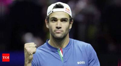 Rafael Nadal - Berrettini beats Auger-Aliassime at Laver Cup as Federer watches on - timesofindia.indiatimes.com - France - Spain - Switzerland - Italy