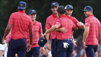 Xander Schauffele - Patrick Cantlay - Tony Finau - Taylor Pendrith - Corey Conners - Cam Davis - Cameron Young - United States win Presidents Cup for ninth time in a row after tense singles battle with Internationals at Quail Hollow - eurosport.com - France - Usa - Jordan - state North Carolina - county Davis - county Love