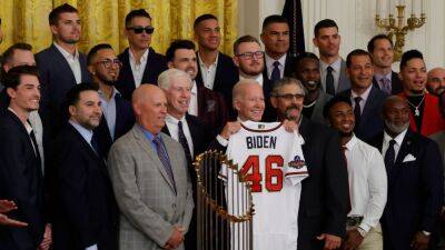 President Joe Biden hosts World Series champion Atlanta Braves at White House