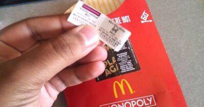 McDonald's fan dumbfounded when she finds 'best ever' instant prize on Monopoly sticker