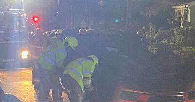 'Traffic chaos' on major route as Audi flips onto roof - walesonline.co.uk