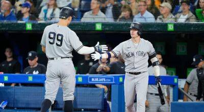 Anthony Rizzo - Aaron Judge's walk frenzy helps Yankees clinch AL East title vs Blue Jays - foxnews.com - Usa - New York -  New York - county Centre -  Houston - county Rogers - county Bay
