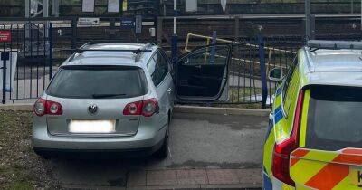 Driver of cloned car arrested after failing to stop for police before crashing into fence at train station
