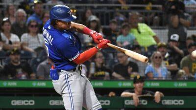 Blue Jays' Espinal leaves game after being hit by pitch