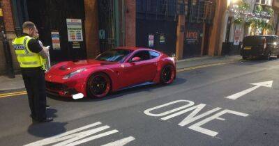 Driver of supercar stopped by police as he drives wrong way down one-way street without registration plates