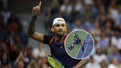Nick Kyrgios loses point with bizarre ‘boneheaded play’ after rushing to Daniil Medvedev’s side to play shot at US Open