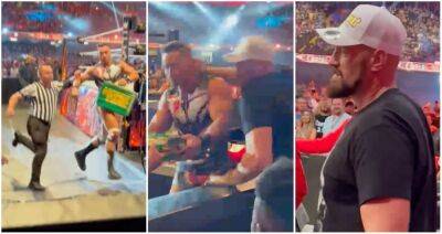 Tyson Fury - Drew Macintyre - Gypsy King - Tyson Fury knocks out WWE star: Fan footage from Clash at the Castle - givemesport.com - Britain - Scotland - Usa