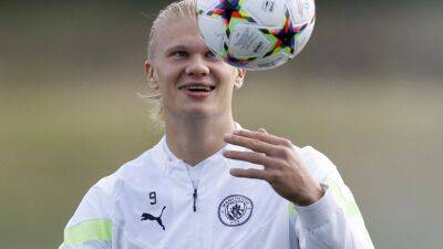 Erling Haaland trains with Man City ahead of Champions League clash - in pictures