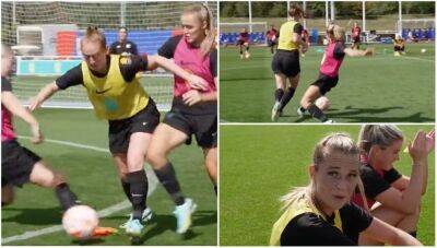 Beth England - Sarina Wiegman - Keira Walsh - England Football - Barcelona target Keira Walsh goes viral for unreal footwork in England training - givemesport.com - Manchester - Austria - Georgia - Luxembourg -  Luxembourg