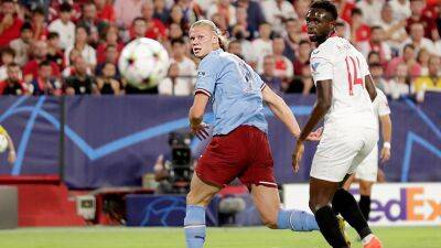 Erling Haaland at the double as Manchester City cruise past Sevilla in Champions League opener