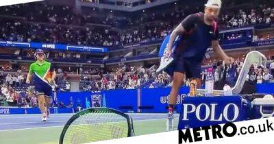 Nick Kyrgios smashes two rackets in astonishing meltdown after US Open defeat