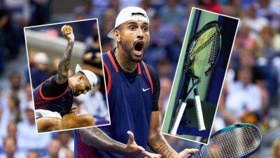 Furious Nick Kyrgios smashes TWO racquets after US Open loss to Karen Khachanov, hurls bottle to the ground