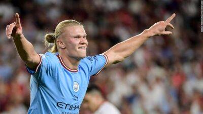 Erling Haaland continues his goal-scoring streak as Manchester City thrashes Sevilla 4-0 in the Champions League
